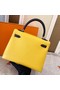 Hermes Original Epsom Leather KEL2578 yellow&black Replica