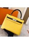 Hermes Original Epsom Leather KEL2578 yellow&black Replica