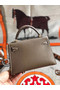 Hermes original mini Kelly chevre mysore K19CM grey&Gold Metal Replica