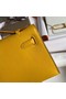Hermes Original swift Leather KEL2278 yellow&Silver-Tone Metal Replica