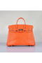 Quality Hermes Birkin 35CM Orange Croco Leather Tote Bag Silver Replica