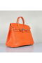 Quality Hermes Birkin 35CM Orange Croco Leather Tote Bag Silver Replica