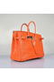 Quality Hermes Birkin 35CM Orange Croco Leather Tote Bag Silver Replica