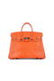 Quality Hermes Birkin 35CM Orange Croco Leather Tote Bag Silver Replica