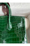 Hermes Birkin 25 Handmade Bag In Malachite Crocodile Niloticus Shiny Skin Replica