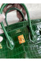 Hermes Birkin 25 Handmade Bag In Malachite Crocodile Niloticus Shiny Skin Replica