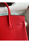 Hermes Birkin 25 Handmade Bag In Red Clemence Leather Replica