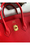 Hermes Birkin 25 Handmade Bag In Red Clemence Leather Replica