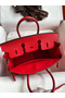 Hermes Birkin 25 Handmade Bag In Red Clemence Leather Replica