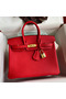Hermes Birkin 25 Handmade Bag In Red Clemence Leather Replica