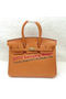 Hermes Birkin 25CM Tote Bag Original Leather H25T Orange Replica