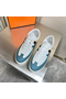 Hermes Boomerang Sneakers In Multicolore Blue Leather Replica