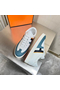 Hermes Boomerang Sneakers In Multicolore Blue Leather Replica