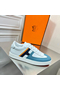 Hermes Boomerang Sneakers In Multicolore Blue Leather Replica