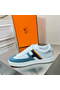 Hermes Boomerang Sneakers In Multicolore Blue Leather Replica