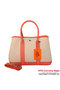 Hermes Garden Party 30CM Bag Canvas Leather A1288 Light Red Replica