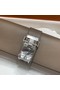 Hermes H Medor swift Leather Clutch 37566 gray&Silver hardware Replica