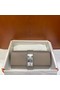 Hermes H Medor swift Leather Clutch 37566 gray&Silver hardware Replica
