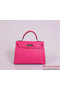 Hermes Kelly 32cm Handle Bag Rosy Woven Leather Silver Replica