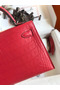 Hermes Kelly Mini II Sellier Handmade Bag In Rose Extreme Matte Alligator Leather Replica