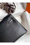 Hermes Kelly Pochette Handmade Bag In Black Swift Calfskin Replica