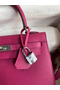 Hermes Kelly Sellier 25 Handmade Bag In Rose Purple Epsom Calfskin Replica
