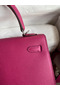 Hermes Kelly Sellier 25 Handmade Bag In Rose Purple Epsom Calfskin Replica