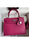 Hermes Kelly Sellier 25 Handmade Bag In Rose Purple Epsom Calfskin Replica