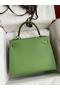 Hermes Kelly Sellier 28 Handmade Bag In Vert Criquet Epsom Calfskin Replica