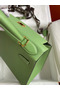 Hermes Kelly Sellier 28 Handmade Bag In Vert Criquet Epsom Calfskin Replica