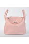 Hermes Lindy 30CM Havanne Handbags 1057 Pink Leather Silver Hardware Handbags Replica