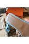 Hermes Oran Sandals In Celeste Shiny Niloticus Crocodile Replica