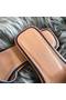 Hermes Oran Sandals In Navy Swift Leather Replica