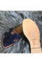 Hermes Oran Sandals In Navy Swift Leather Replica