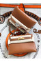 Hermes original mini Kelly chevre mysore K19CM brown&silver Metal Replica