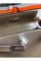 Hermes original mini Kelly chevre mysore K19CM grey&silver Metal Replica