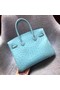 Hermes Real ostrich leather birkin bag BK35 sky blue Replica