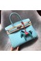 Hermes Real ostrich leather birkin bag BK35 sky blue Replica