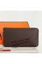 Hermes Zipper Wallet Original Saffiano Leather A309 Brown Replica