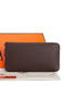 Hermes Zipper Wallet Original Saffiano Leather A309 Brown Replica