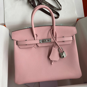 Copy Hermes Birkin 25 Retourne Handmade Bag In Rose Sakura Epsom Calfskin HMS8E07L6PF