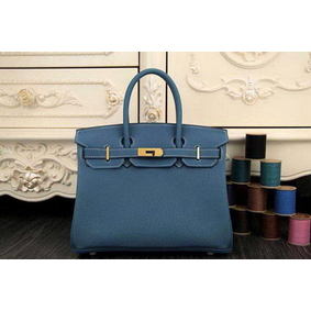 Hermes Birkin 35CM 30CM Tote Bag Original Leather HB35O SkyBlue Top Replica HMSR6NDJ22J