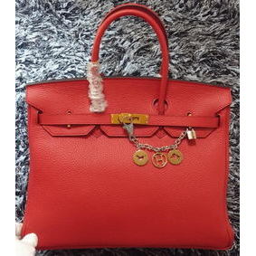 1:1 Replica Hermes Birkin 35CM Tote Bag Litchi Leather HB35GL Red HMS47L0QNCZ