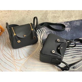 Hermes mini Lindy Original Togo Leather Bag OLD19 black HMSPT4YWKXN