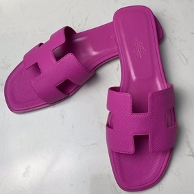 Hermes Oran Slide Sandals In Magnolia Epsom Calfskin Top Replica HMSZ3U9H1TK