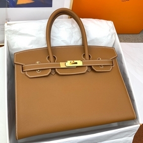 Fake Hermes Birkin 30 Sellier Handmade Bag In Gold Epsom Calfskin HMS9C9J07N1