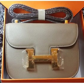 Hermes Constance Bag Litchi Leather H9999L Grey Replica HMS64V605X1