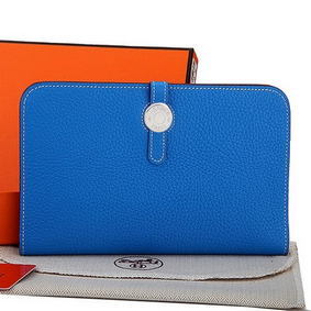 Hermes Dogon Combined Wallet A508 Blue 1:1 Replica HMSV40888WZ