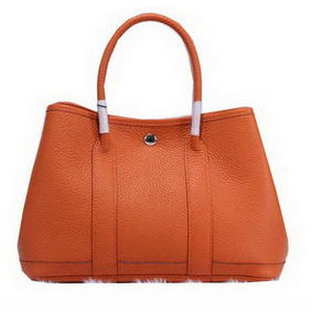 Hermes Garden Party 30cm Tote Bags Grainy Leather Orange HMSO0TPF5CH