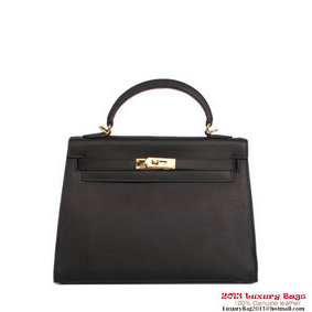 Best Quality Hermes Kelly 32cm Handle Bag Black Togo Leather Gold HMS3R1BGR70